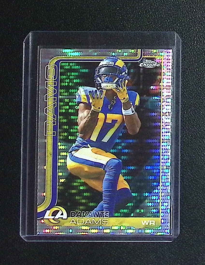 Davante Adams Prism Pulsar 2025 Topps Chrome #165: Topps Football NFL Trading Sports Cards, Sports Cards for Sale Near Me, Super Bowl & Hall of Fame Player Cards, Resurgence, Composite, SP, SSP, Valuable Auction Memorabilia Lots For Sale On Line
