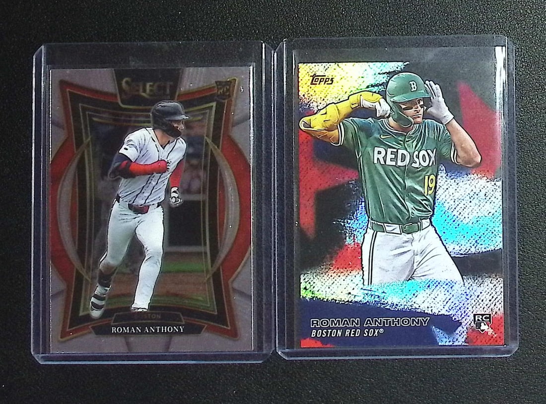 Roman Anthony Rookie Cards; Topps Stars of MLB & Panini Select: Topps Baseball MLB Trading & Sports Cards, Sports Cards for Sale Near Me, World Series & Hall of Fame Players Memorabilia, Refractors, X-Fractors, Numbered, SP, SSP, Valuable Auction Memorabilia Lots 