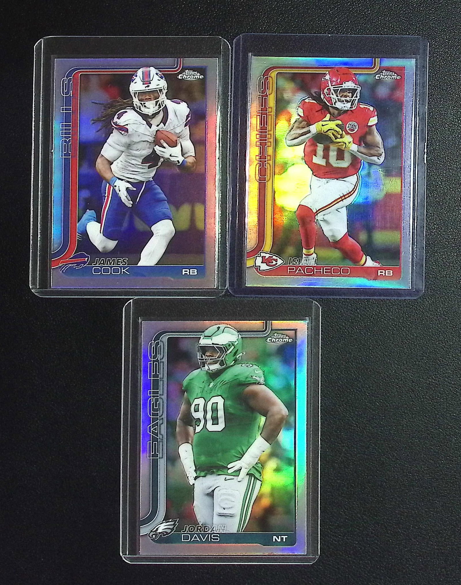 3 - 2025 Topps Chrome Football Refractors: James Cook, Jordan Davis, Isiah Pacheco: Topps Football NFL Trading Sports Cards, Sports Cards for Sale Near Me, Super Bowl & Hall of Fame Player Cards, Resurgence, Composite, SP, SSP, Valuable Auction Memorabilia Lots For Sale On Line