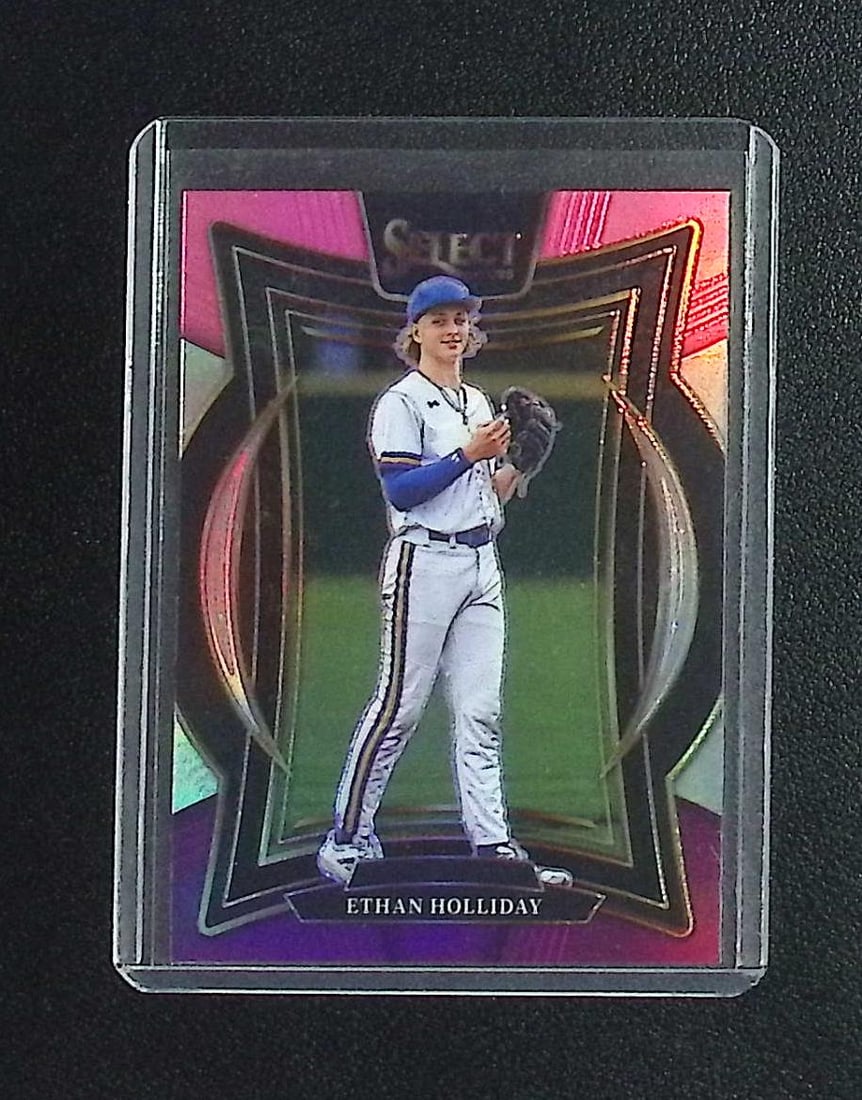 Ethan Holliday /225 Pink & Purple Prizm 2025 Panini Select #49: Panini Baseball MLB Trading & Sports Cards, Sports Cards for Sale Near Me, Prizm, Mosaic, Select, SP, SSP, Auction Memorabilia Lots for Sale On Line, World Series & Hall of Fame Players