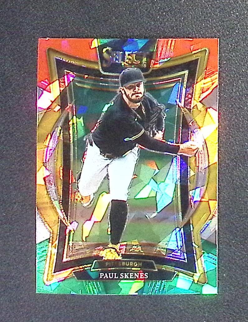 Paul Skenes Red & Green Cracked Ice Prizm 2025 Panini Select #28: Panini Baseball MLB Trading & Sports Cards, Sports Cards for Sale Near Me, Prizm, Mosaic, Select, SP, SSP, Auction Memorabilia Lots for Sale On Line, World Series & Hall of Fame Players