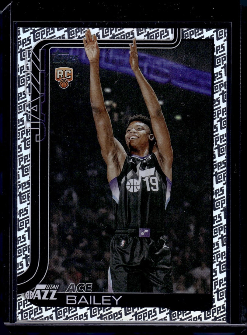 Ace Bailey Rookie Card Topps Holo Foil 2025-26 Topps #205 Utah Jazz: Topps Basketball NBA Trading & Sports Cards, Sports Cards for Sale Near Me, Chrome, Refractor, SP, SSP, Valuable Auction Memorabilia Lots Sold On Line, NBA Championship & Hall of Fame Player Cards