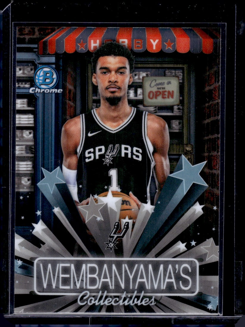 Victor Wembanyama Hobby Stars 2025-26 Bowman Chrome #HS-15 San Antonio Spurs: Bowman Chrome Basketball NBA Trading & Sports Cards, Sports Cards for Sale Near Me, Chrome, Refractor, SP, SSP, Valuable Auction Memorabilia Lots Sold On Line, NBA Championship & Hall of Fame Player C