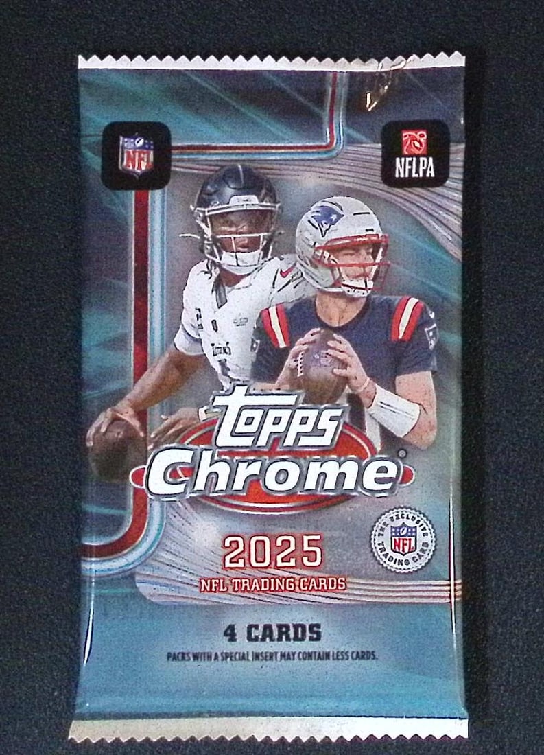 2025 Topps Chrome Football Blaster Box Pack: Topps Football NFL Trading & Sports Cards, Refractors, Prism Refractors, X-Fractors, Sports Cards for Sale Near Me, Super Bowl & Hall of Fame Players, Autographs, SP, SSP, Valuable Auction Memorabilia