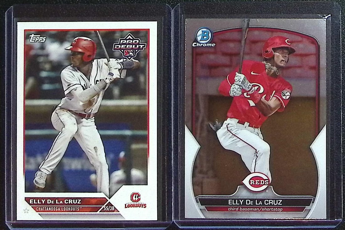 Lot of 2 Elly De La Cruz Cards. Pro Debut #PD-170 & Chrome Prospects #BCP-65 Reds: Topps Baseball MLB Trading & Sports Cards, Sports Cards for Sale Near Me, World Series & Hall of Fame Players Memorabilia, Refractors, X-Fractors, Numbered, SP, SSP, Valuable Auction Memorabilia Lots 