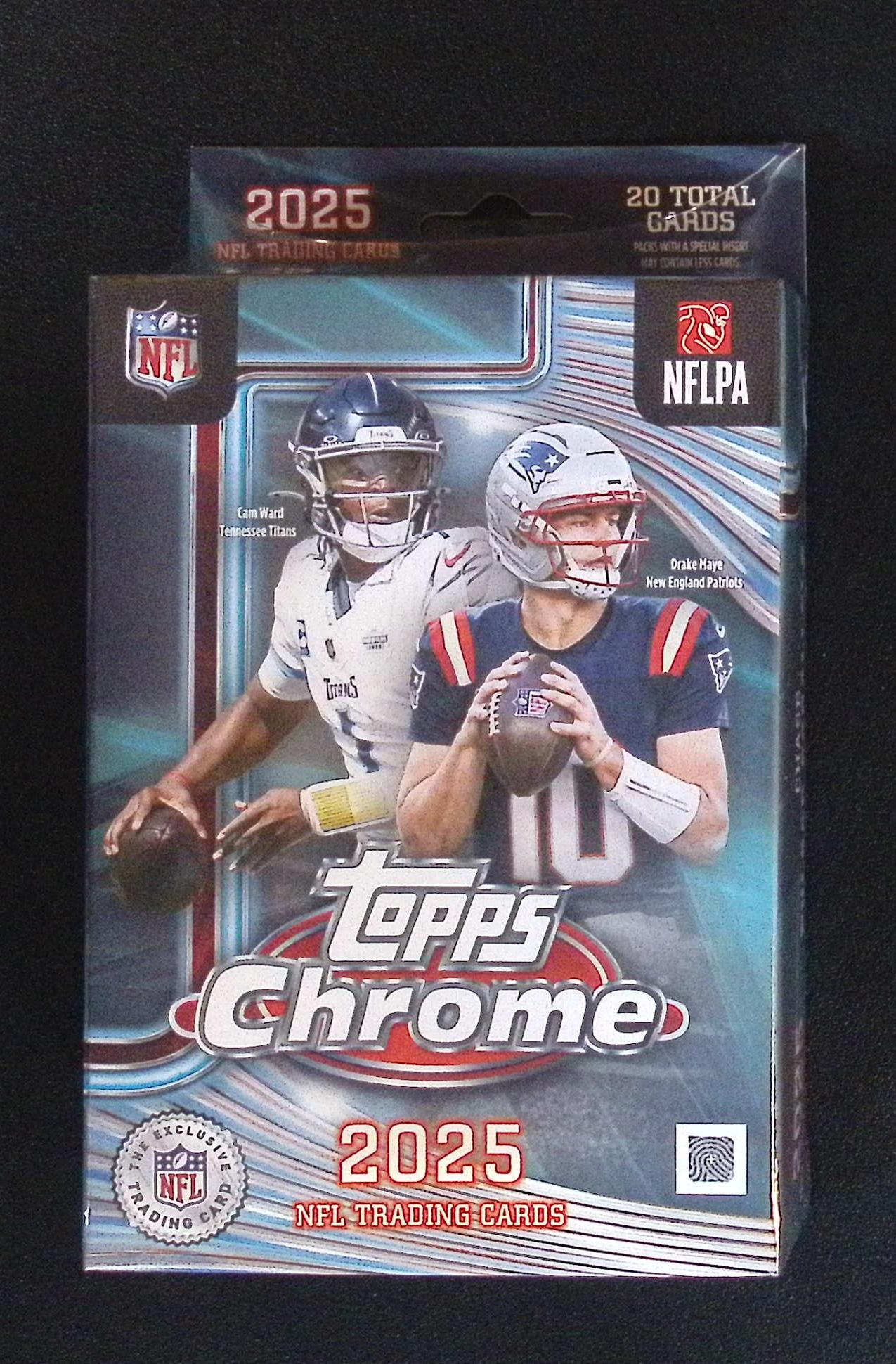 2025 Topps Chrome Football Hanger Box - NEW RELEASE: Topps Football NFL Trading & Sports Cards, Refractors, Prism Refractors, X-Fractors, Sports Cards for Sale Near Me, Super Bowl & Hall of Fame Players, Autographs, SP, SSP, Valuable Auction Memorabilia