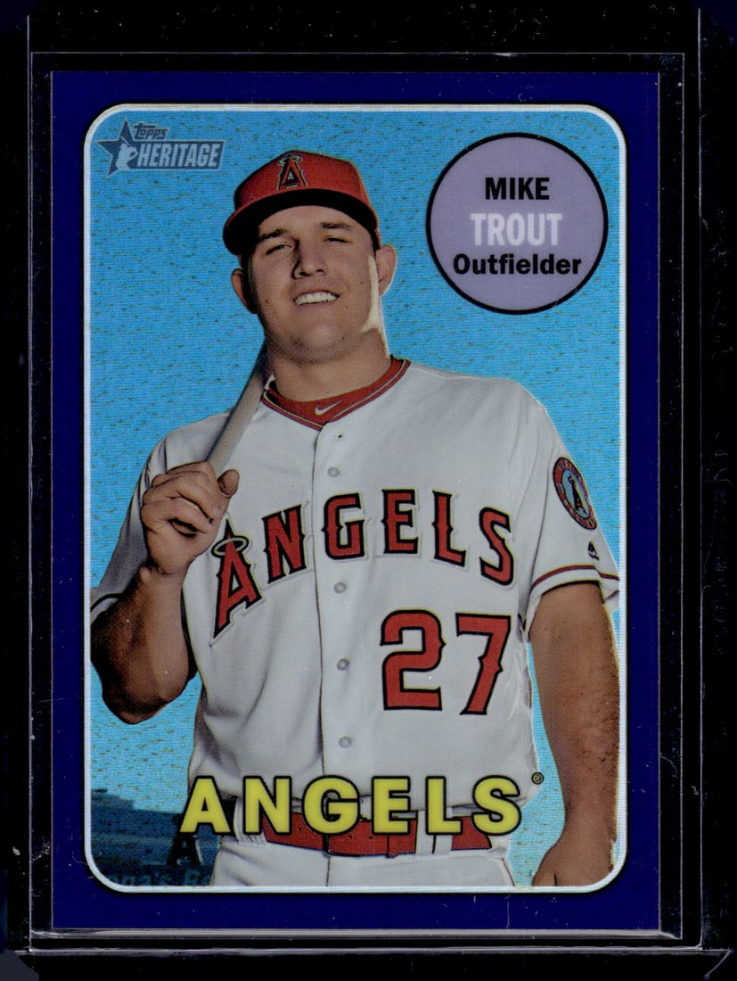 Mike Trout Purple Refractor 2018 Topps Heritage #THC-275 Los Angeles Angels: Topps Baseball MLB Trading & Sports Cards, Sports Cards for Sale Near Me, World Series & Hall of Fame Players Memorabilia, Refractors, X-Fractors, Numbered, SP, SSP, Valuable Auction Memorabilia Lots
