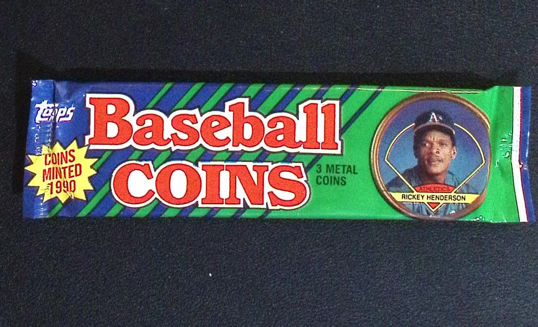 1990 Topps Vintage Baseball Coins Retail Box Wax Pack MLB Trading Coins (1 of 1)