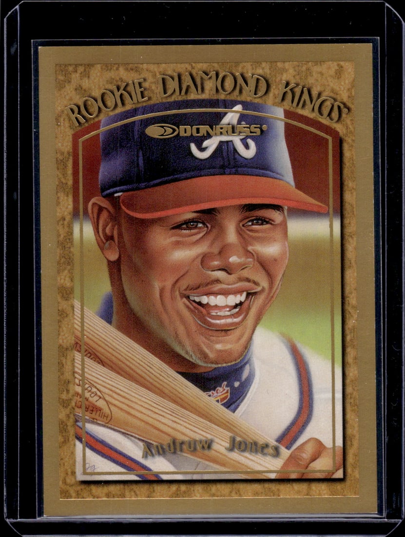 Andruw Jones Rookie Diamond Kings /10000 1997 Donruss #1 Atlanta Braves: Donruss Baseball MLB Trading & Sports Cards, Sports Cards for Sale Near Me, Prizm, Mosaic, Select, SP, SSP, Auction Memorabilia Lots for Sale On Line, World Series & Hall of Fame Players, Diamond King