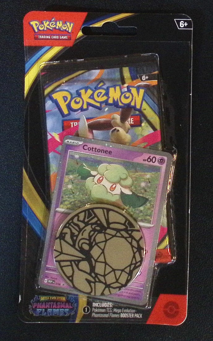 Pokemon Mega Evolutions Phantasmal Flames Single Booster Blister Hanger w/ 1 Coin & 2 Promo Cards: Pokemon Trading Card Game Cards, Charizard, Pikachu, Mewto, EX, Referse Holo, Holo Rare Cards, Secret Rare Cards, Full Art Cards, Evee, 3 Stars Ultra Rare Cards, Double Rare, Illustration Rare, Specia