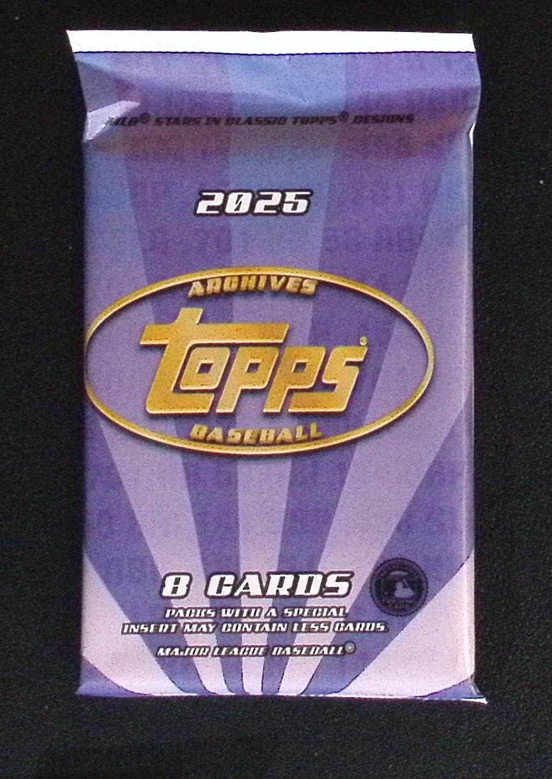 2025 Topps ARCHIVES Baseball BLASTER BOX PACK - MLB Trading Cards: Factory Sealed Topps Baseball MLB Trading & Sports Cards, Rookie Cards in this set are James Wood, Dylan Crews, Speckled, SP, SSP, Variations, Autographs, Chrome, Refractors, 1976 Topps, Sports Cards 