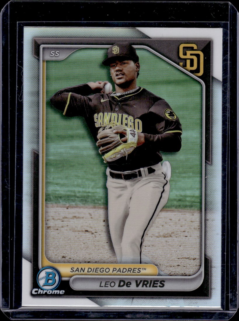 Leo De Vries Prospects Refractor 2024 Bowman Chrome Draft #BDC-116 Padres, A's: Bowman Baseball MLB Trading & Sports Cards, Sports Cards for Sale Near Me, World Series & Hall of Fame Players, SP, SSP, Chrome, 1st Bowman, Auction Memorabilia Lots Sold On Line