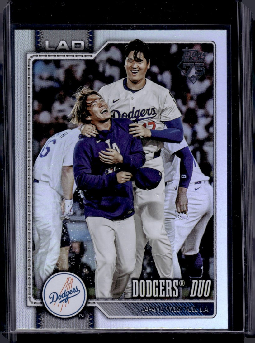 Dodgers Duo Ohtani/Yamamoto Rainbow Foil 2026 Topps #265: Topps Baseball MLB Trading & Sports Cards, Sports Cards for Sale Near Me, World Series & Hall of Fame Players Memorabilia, Refractors, X-Fractors, Numbered, SP, SSP, Valuable Auction Memorabilia Lots 