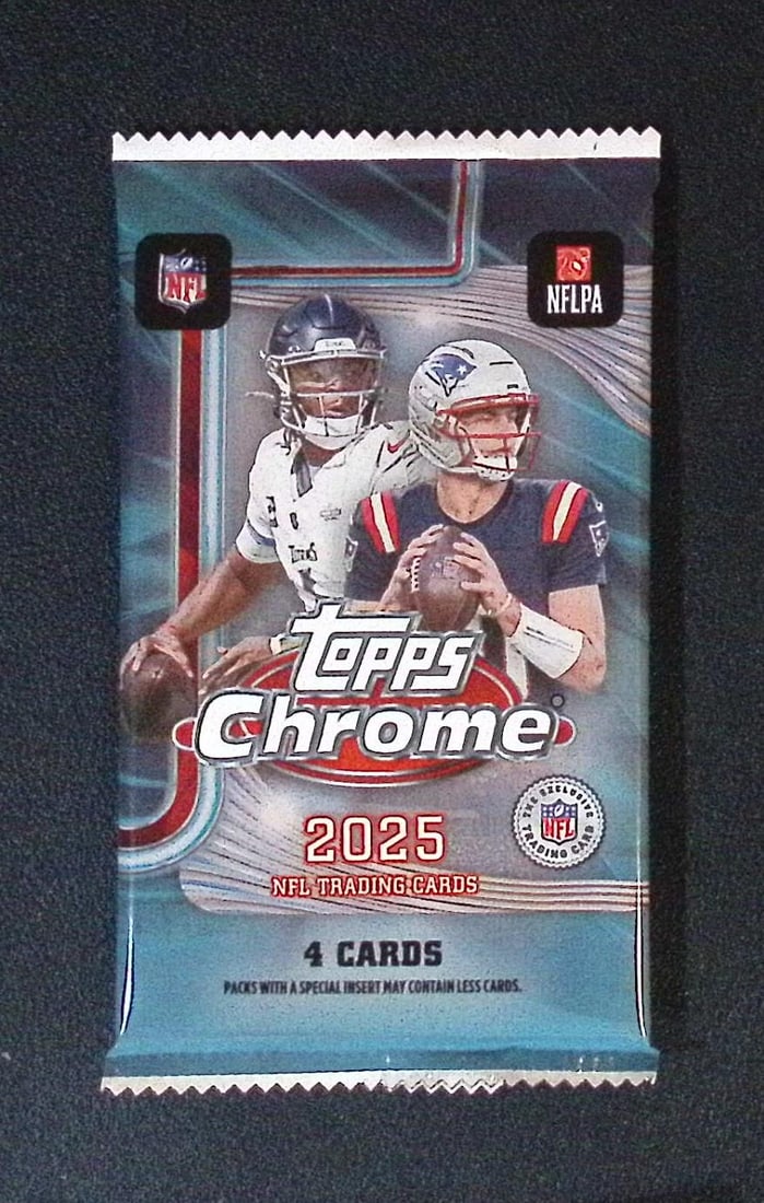 2025 Topps Chrome Football Blaster Box Pack: Topps Football NFL Trading & Sports Cards, Refractors, Prism Refractors, X-Fractors, Sports Cards for Sale Near Me, Super Bowl & Hall of Fame Players, Autographs, SP, SSP, Valuable Auction Memorabilia