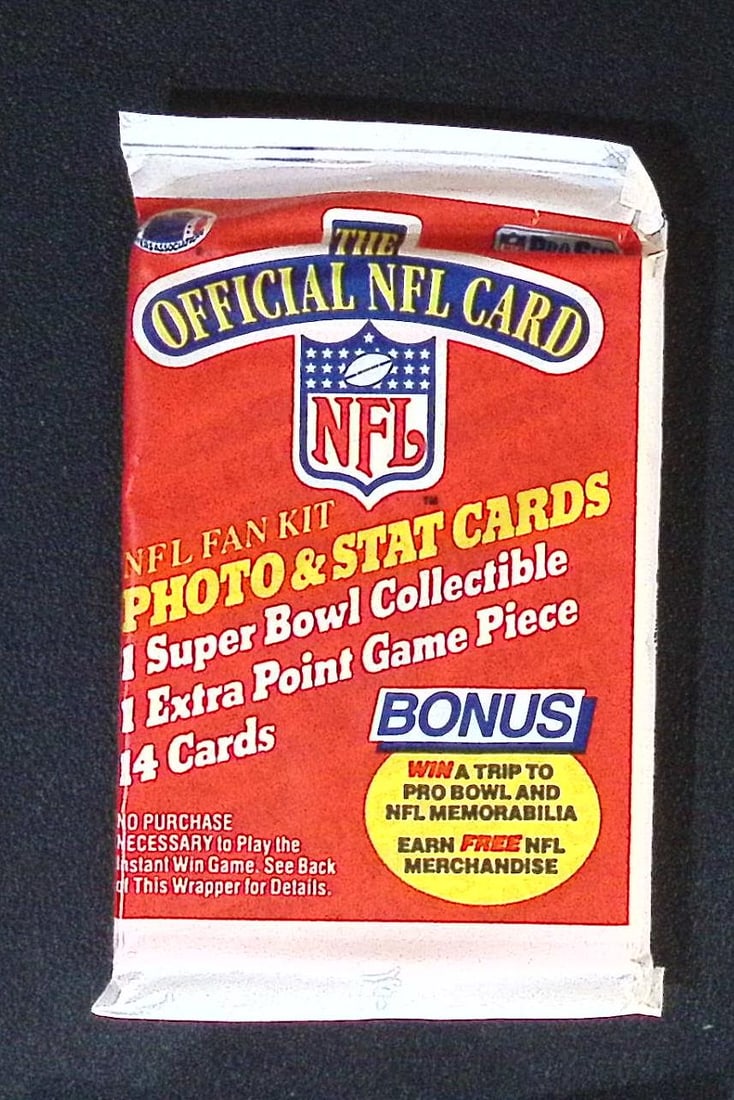 1989 Pro-Set Football Cards Retail Box Wax Pack, Sports Cards: Pro-Set Vintage Football NFL Trading & Sports Cards, Old Sports Cards for Sale on Line, Super Bowl and Hall of Fame Players, Valuable Auction Lots for Sale On Line, Rookie Cards