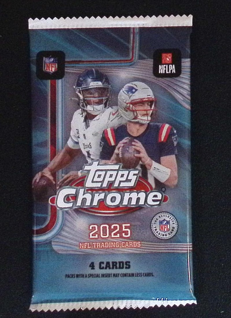 2025 Topps Chrome Football Blaster Box Pack: Topps Football NFL Trading & Sports Cards, Refractors, Prism Refractors, X-Fractors, Sports Cards for Sale Near Me, Super Bowl & Hall of Fame Players, Autographs, SP, SSP, Valuable Auction Memorabilia