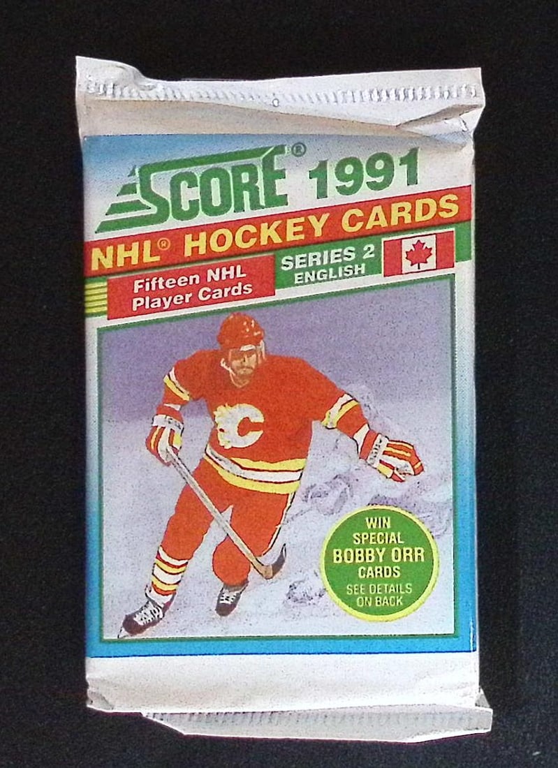 1991 Score Bi-Lingual Series 2 Vintage Hockey Cards Retail Box Pack Sports Cards: Score Vintage Hockey NHL Trading & Sports Cards, Brett Hull, Ray Bourque, Patrick Roy, Mario Lemieux, Wayne Gretzky, Old Sports Cards for Sale Near Me, Stanley Cup & Hall of Fame Players, Valuable Auc