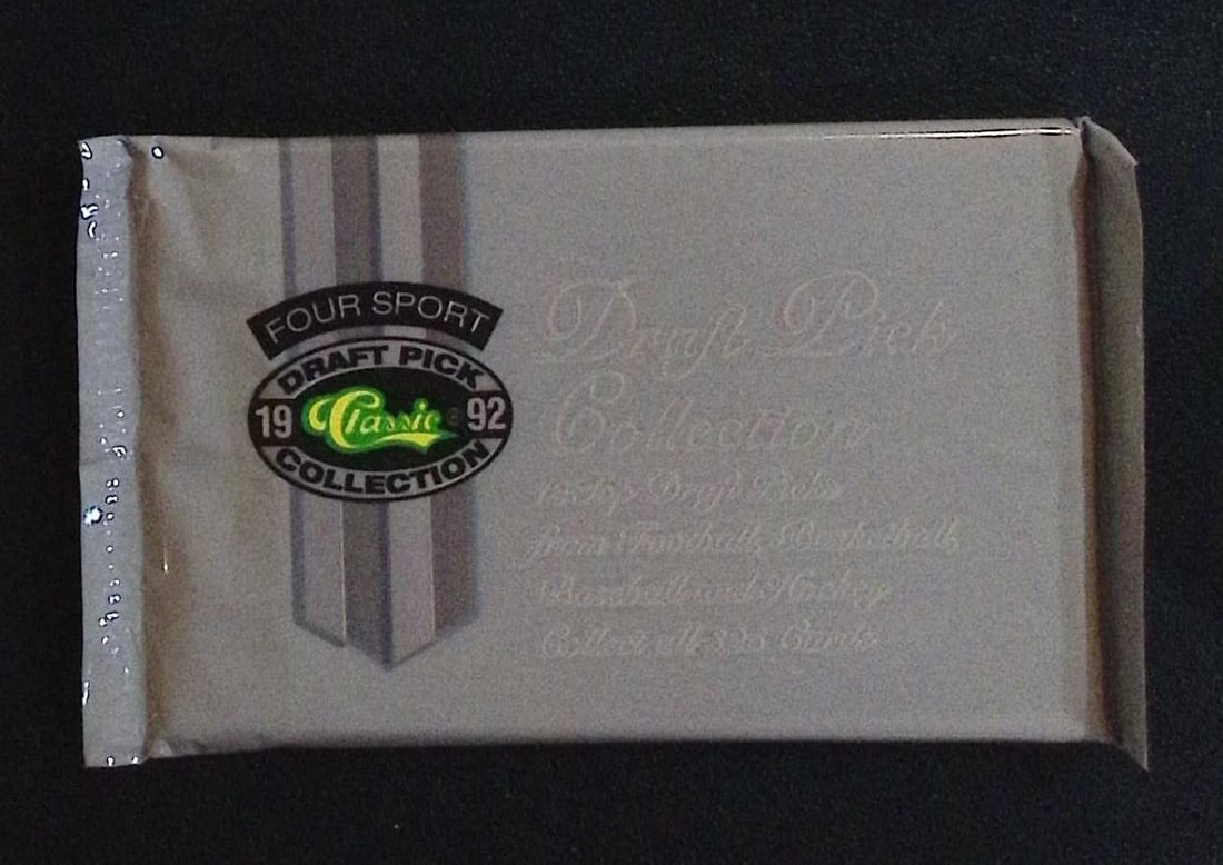 1992 Classic Four Sport Draft Pick Collection Retail Box Wax Pack: Classic Football, Baseball, Hockey, & Basketball Trading & Sports Cards, Old Sports Cards for Sale Near Me, Vintage Valuable Auction Commemorative Lots for Sale On Line, Super Bowl & Hall of Fame Play