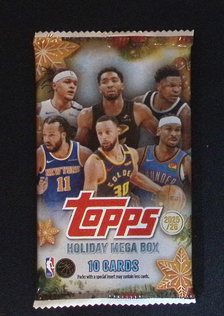 2025-26 Topps Basketball Card HOLIDAY MEGA BOX PACK - RC'S: Cooper Flagg, Kon Kneuppel, VJ Edgecombe: Topps Basketball NBA Trading & Sports Cards, Rookie Cards in this set are Cooper Flagg, Dylan Harper, Ace Bailey, V J Edgecombe, Kon Knueppel , Autographs, Signatures, Green Topps Logo Refractor, Auct