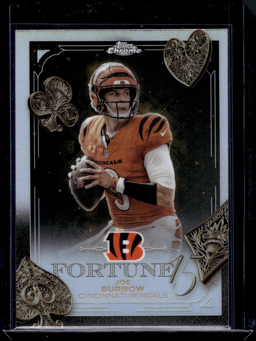 Joe Burrow Fortune 15 Refractor 2025 Topps Chrome #F15-5 Cincinnati Bengals: Topps Chrome Football NFL Trading Sports Cards, Sports Cards for Sale Near Me, Super Bowl & Hall of Fame Player Cards, Resurgence, Composite, SP, SSP, Valuable Auction Memorabilia Lots For Sale On Lin