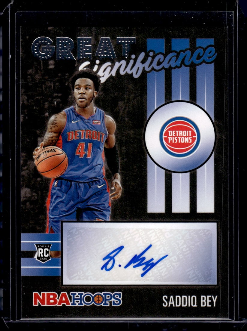 Saddiq Bey Rookie Auto 2020-21 Panini NBA Hoops #GS-SBY: Panini Select, Prizm, Mosaic, Contenders, Revolution, Phoenix, NBA Hoops, Rookie NFL Sports Trading Cards, Silver, SP, SSP, Wave Prizms, Numbered Cards, Basketball sports Cards for Sale Near Me, NBA C