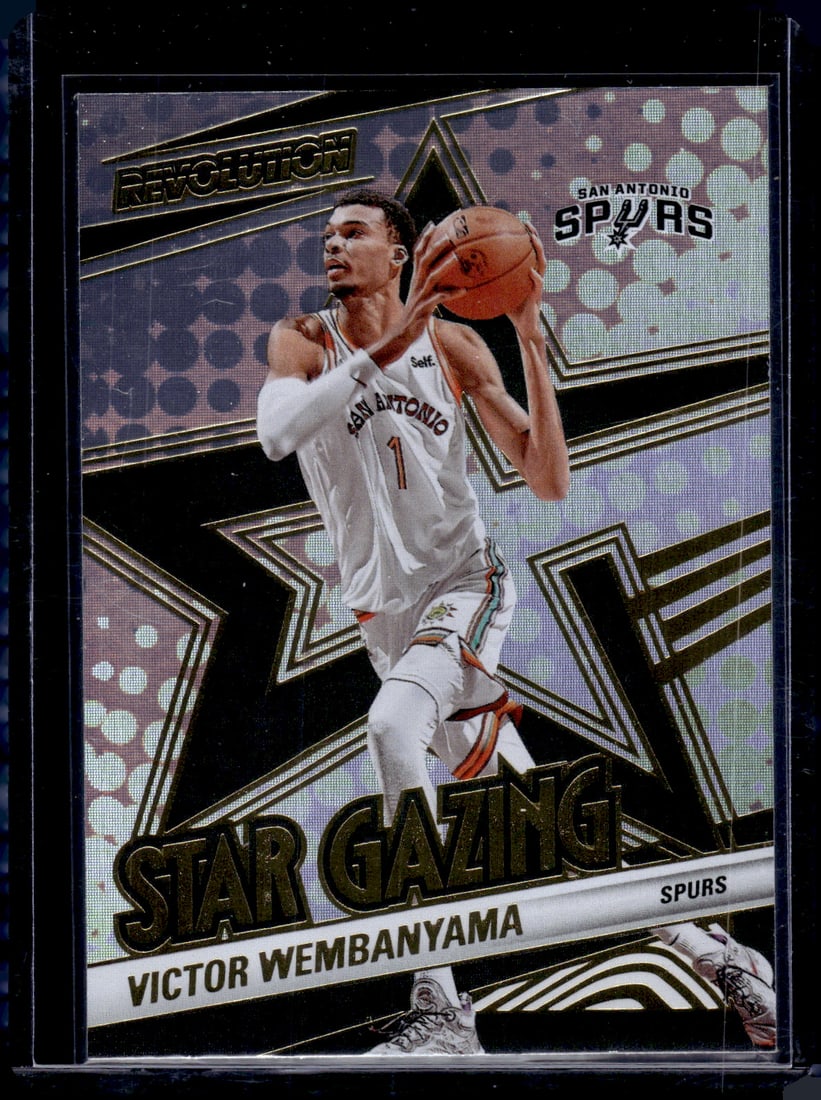 Victor Wembanyama Star Gazing 2024-25 Panini Revolution #23 San Antonio Spurs: Panini Select, Prizm, Mosaic, Contenders, Revolution, Phoenix, NBA Hoops, Rookie NFL Sports Trading Cards, Silver, SP, SSP, Wave Prizms, Numbered Cards, Basketball sports Cards for Sale Near Me, NBA C