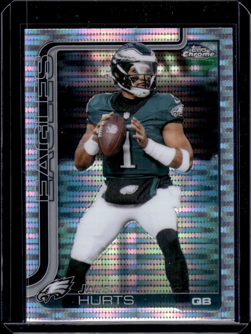 Jalen Hurts Pulsar Refractor 2025 Topps Chrome #247 Philadelphia Eagles: Topps Chrome Football NFL Trading Sports Cards, Sports Cards for Sale Near Me, Super Bowl & Hall of Fame Player Cards, Resurgence, Composite, SP, SSP, Valuable Auction Memorabilia Lots For Sale On Lin