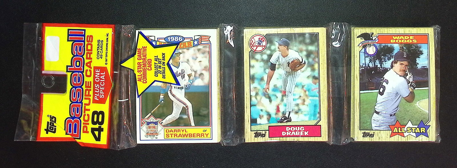 1987 Topps Baseball Cards Hanger Rack Pack - 48 Sports Cards Plus 1 Special Card You Receive the: Topps Baseball MLB Trading & Sports Cards, Dwight Gooden, Rickey Henderson, Paul Molitor, Allan Trammell, Robin Yount, Nolan Ryan, Chicago Cubs, Atlanta Braves, old Sports Cards for Sale Near Me, Vint