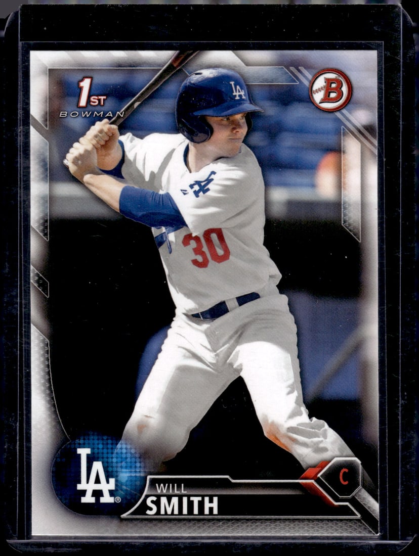Will Smith 1st Bowman 2016 Bowman Draft #BD-84 Los Angeles Dodgers: Bowman Baseball MLB Trading & Sports Cards, Sports Cards for Sale Near Me, World Series & Hall of Fame Players, SP, SSP, Chrome, 1st Bowman, Auction Memorabilia Lots Sold On Line