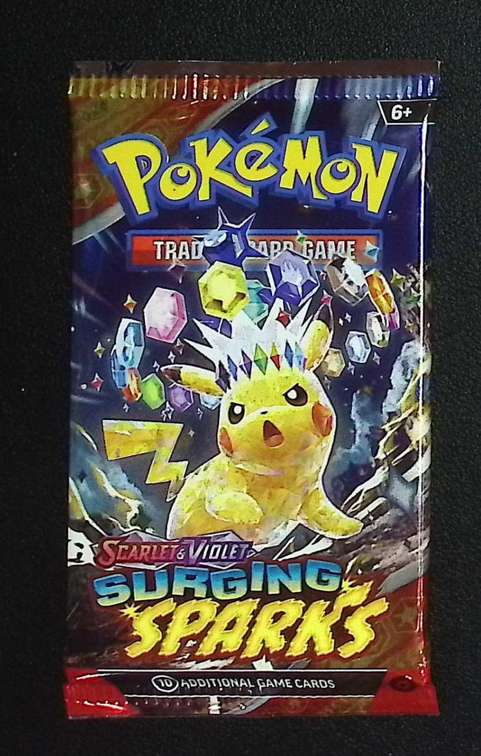 Pokemon Scarlet & Violet Surging Sparks 10 Card TCG Booster Pack, Charizard, Pikachu, Holo: Pokemon Trading Card Game Cards, Charizard, Pikachu, Mewto, EX, Referse Holo, Holo Rare Cards, Secret Rare Cards, Full Art Cards, Evee, 3 Stars Ultra Rare Cards, Double Rare, Illustration Rare, Specia