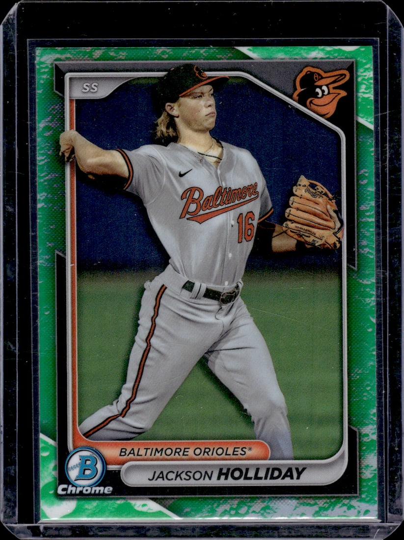 Jackson Holliday Lunar Glow Refractor 2024 Bowman Chrome #BCP-47 Baltimore Orioles: Bowman Baseball MLB Trading & Sports Cards, Sports Cards for Sale Near Me, World Series & Hall of Fame Players, SP, SSP, Chrome, 1st Bowman, Auction Memorabilia Lots Sold On Line