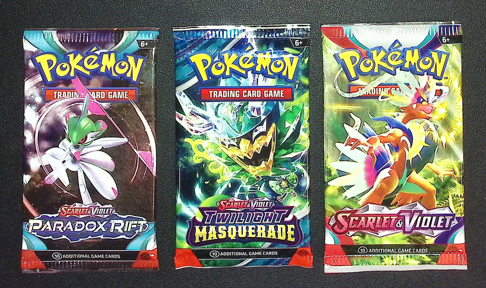 3 COUNT: 1 - Pokemon Scarlet & Violet, 1 - Twilight Masquerade, & 1 - Paradox Rift Booster Packs (1 of 1)