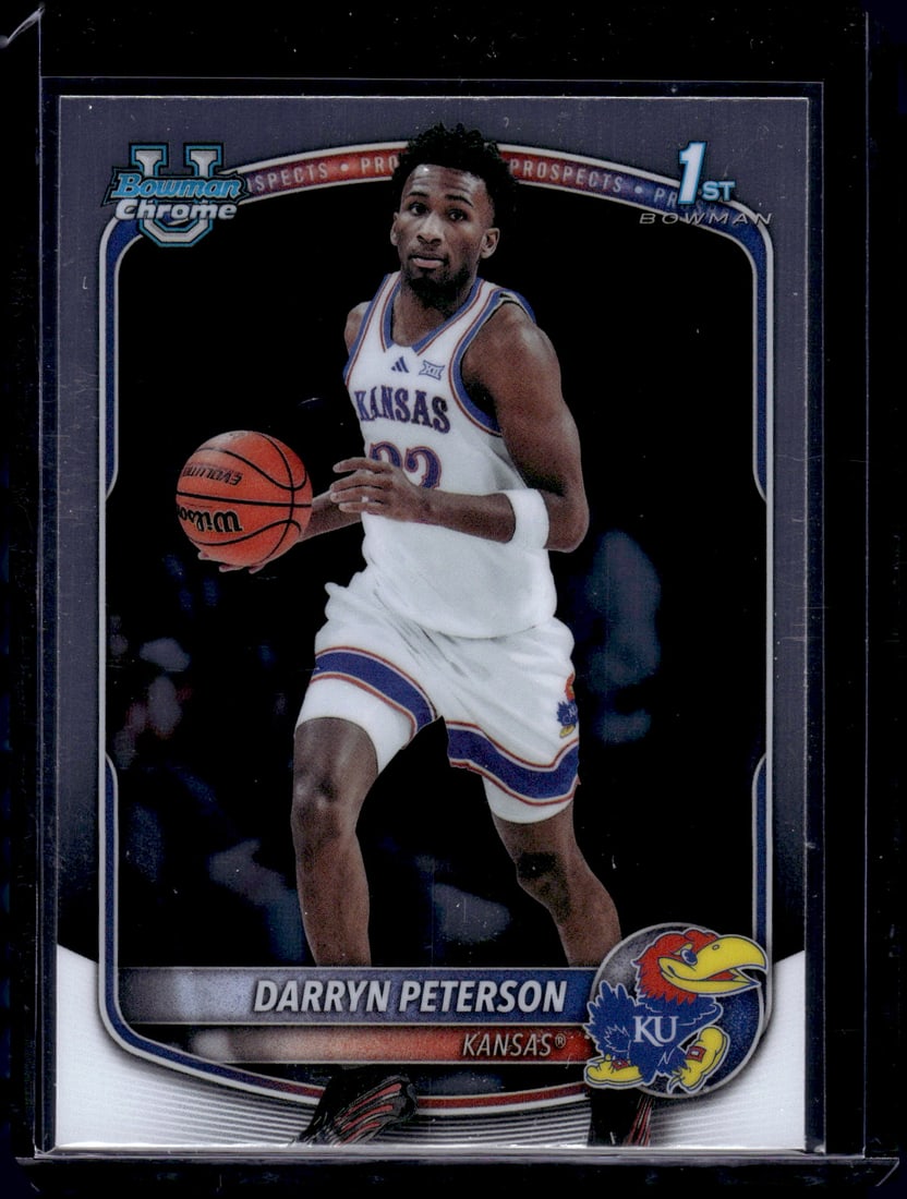 Darryn Peterson 1st Bowman 2025-26 Bowman U Chrome #BCP-2 Kansas Jayhawks: Bowman Chrome Basketball NBA Trading & Sports Cards, Sports Cards for Sale Near Me, Chrome, Refractor, SP, SSP, Valuable Auction Memorabilia Lots Sold On Line, NBA Championship & Hall of Fame Player C