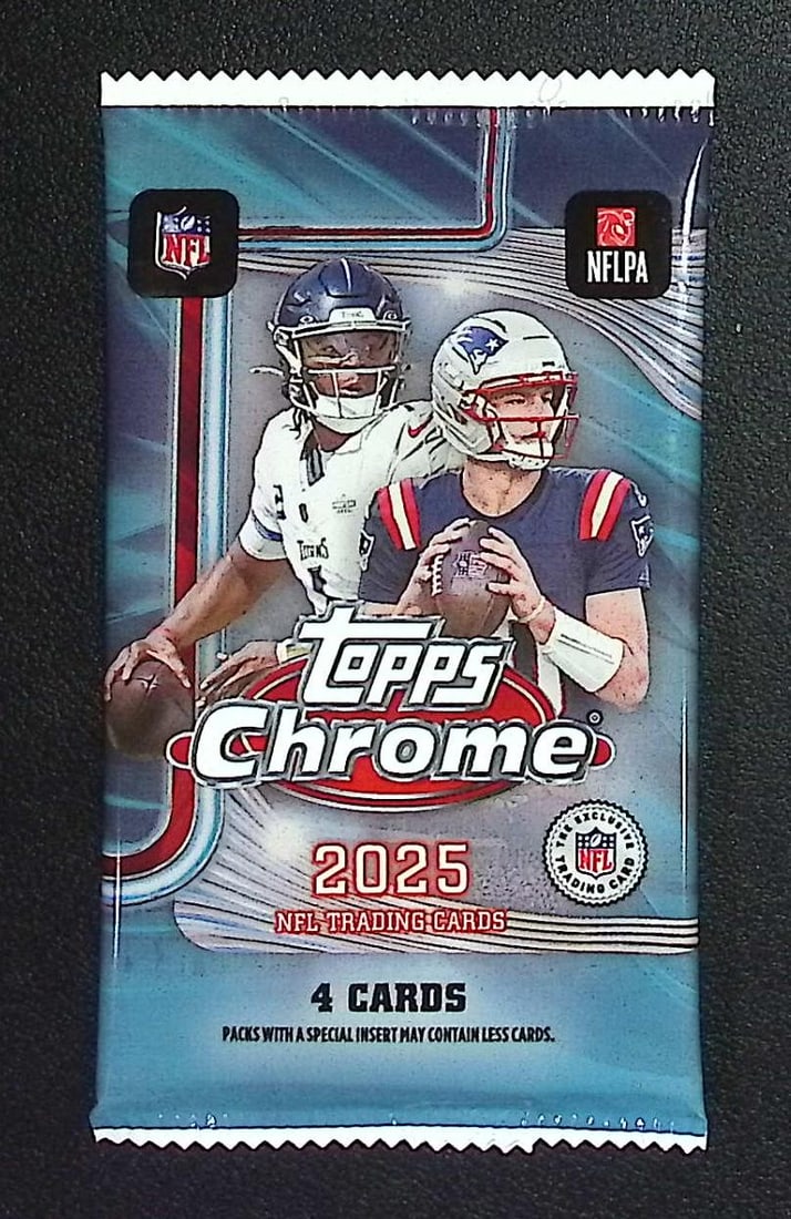 2025 Topps Chrome Football Blaster Box Pack: Topps Football NFL Trading & Sports Cards, Refractors, Prism Refractors, X-Fractors, Sports Cards for Sale Near Me, Super Bowl & Hall of Fame Players, Autographs, SP, SSP, Valuable Auction Memorabilia