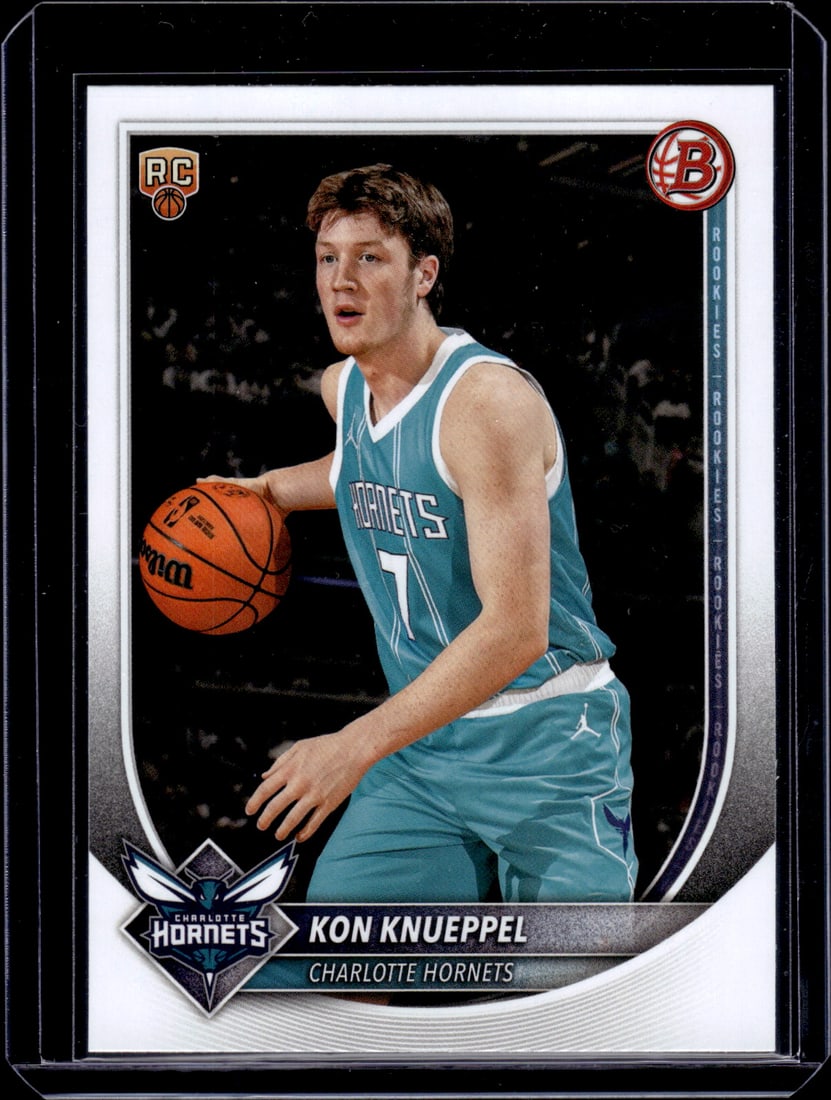 Kon Knueppel Rookie Card 2025-26 Bowman #4 Charlotte Hornets: Bowman Chrome Basketball NBA Trading & Sports Cards, Sports Cards for Sale Near Me, Chrome, Refractor, SP, SSP, Valuable Auction Memorabilia Lots Sold On Line, NBA Championship & Hall of Fame Player C