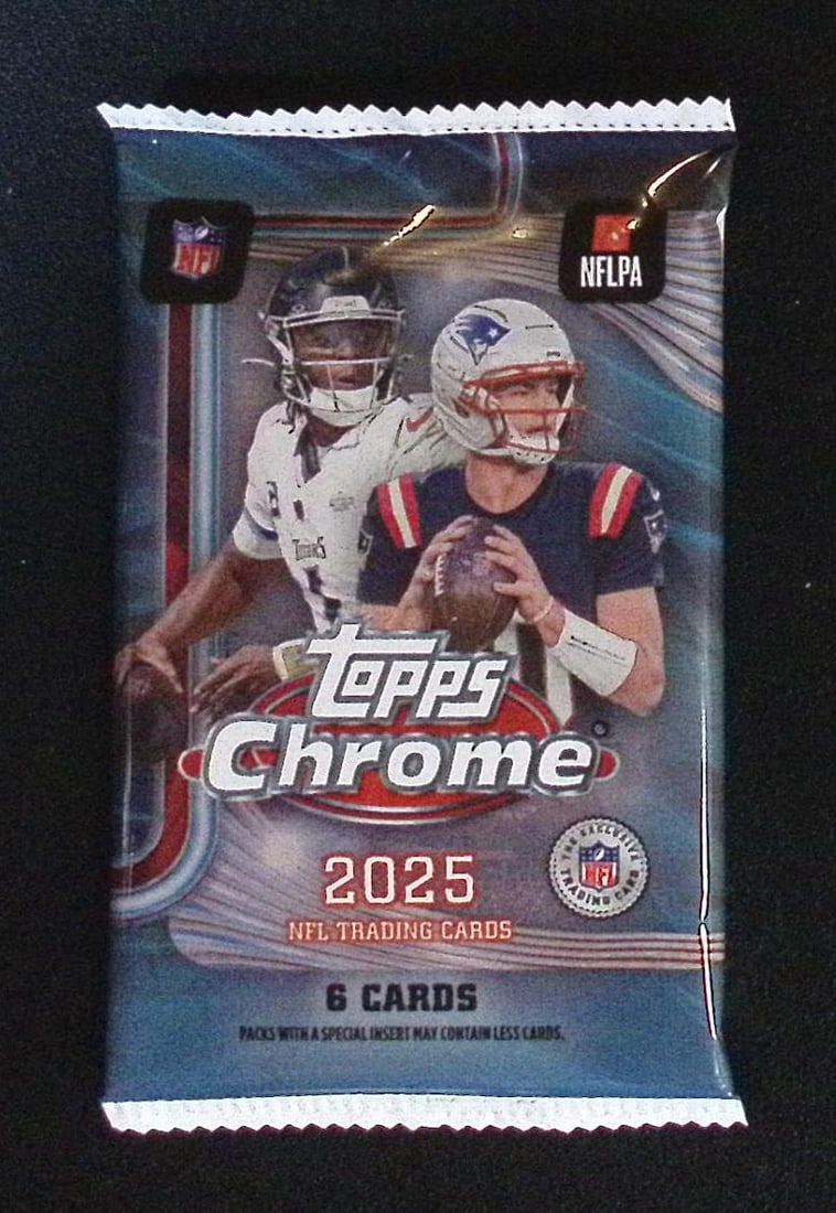 2025 Topps Chrome Football Blaster Box Pack: Topps Football NFL Trading & Sports Cards, Refractors, Prism Refractors, X-Fractors, Sports Cards for Sale Near Me, Super Bowl & Hall of Fame Players, Autographs, SP, SSP, Valuable Auction Memorabilia