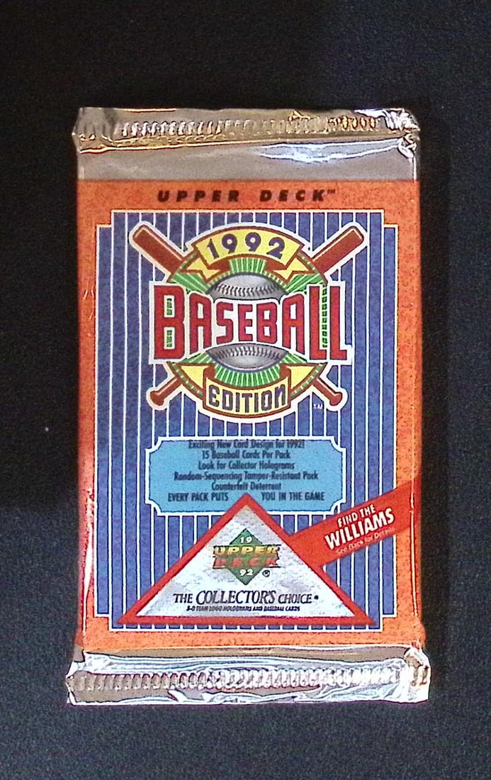 1992 Upper Deck Vintage Series 1 Baseball Card Retail box Wax Pack - MLB Sports Trading Card: Upper Deck Vintage Baseball MLB Trading & Sports Cards, New York Yankees Card, Nolan Ryan Texas Rangers Card, Old Sports Cards for Sale Near Me, World Series & Hall of Fame Players, Valuable Auction C