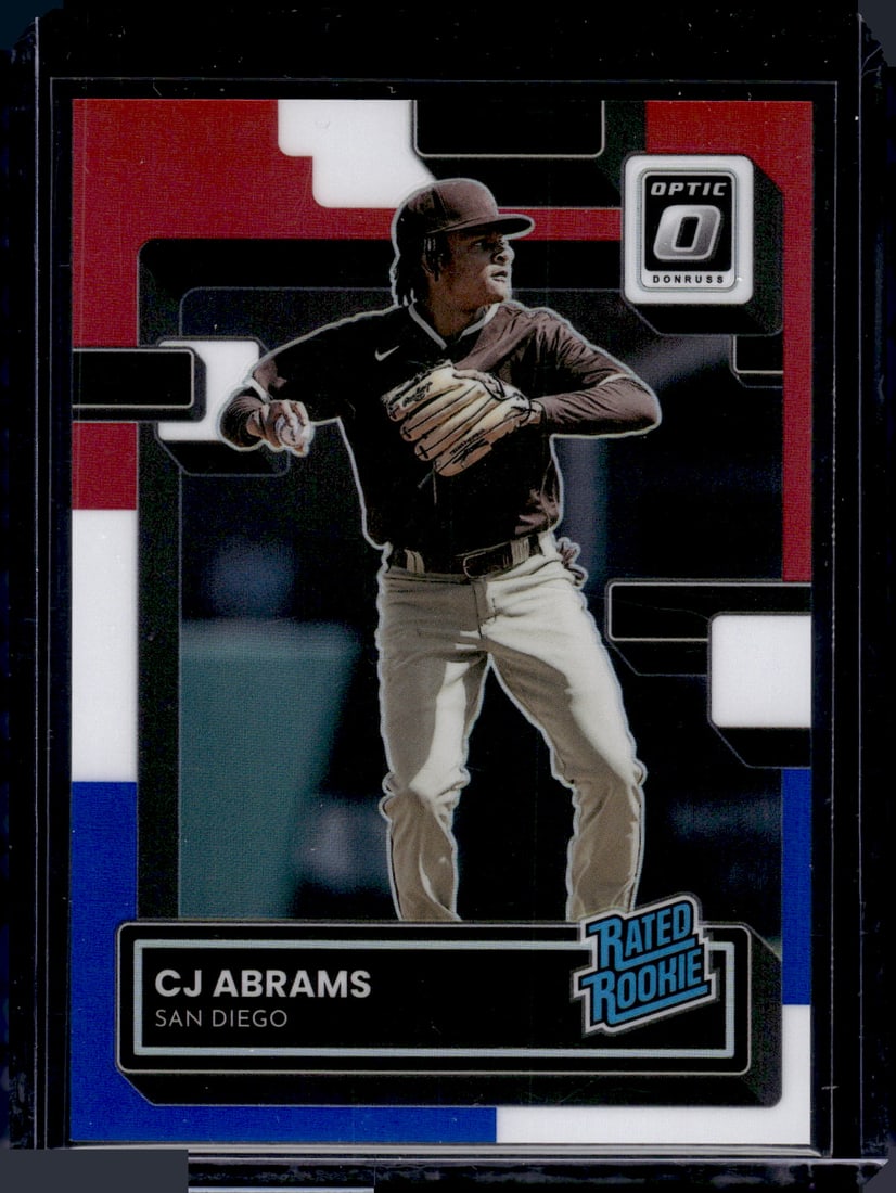 Cj Abrams Rookie Card Red White Blue Prizm /199 2022 Donruss Optic #109 Nationals: Panini Baseball MLB Trading & Sports Cards, Sports Cards for Sale Near Me, Prizm, Mosaic, Select, SP, SSP, Auction Memorabilia Lots for Sale On Line, World Series & Hall of Fame Players