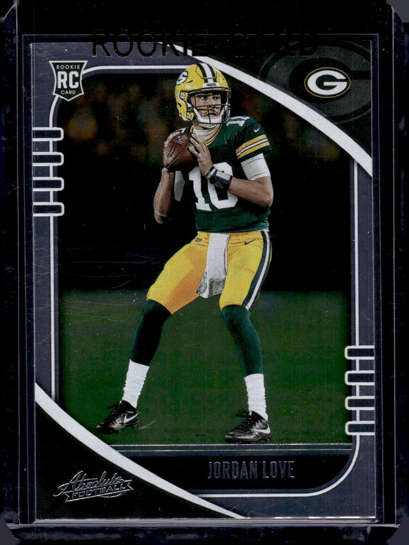 Jordan Love Rookie Card 2020 Absolute #162 Green Bay Packers: Panini Select, Prizm, Mosaic, Contenders, Zenith, Phoenix, Illusions, Absolute, Rookie NFL Sports Trading Cards, SP, SSP, Cards, Football Cards for Sale Near Me, Superbowl & Hall of Fame Player Cards,