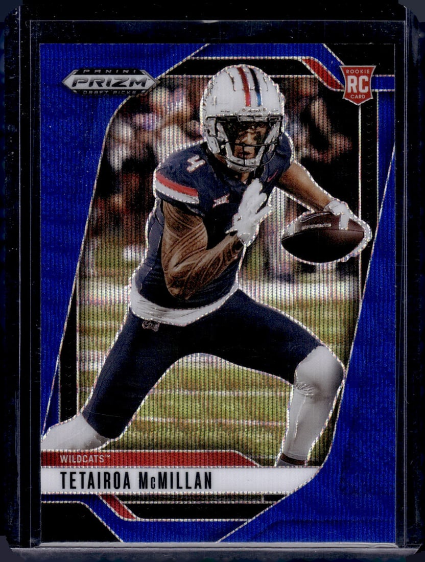 Tetairoa McMillan Rookie Card Blue Wave /299 2025 Prizm Draft Picks #8 Panthers: Panini Select, Prizm, Mosaic, Contenders, Zenith, Phoenix, Illusions, Absolute, Rookie NFL Sports Trading Cards, SP, SSP, Cards, Football Cards for Sale Near Me, Superbowl & Hall of Fame Player Cards,