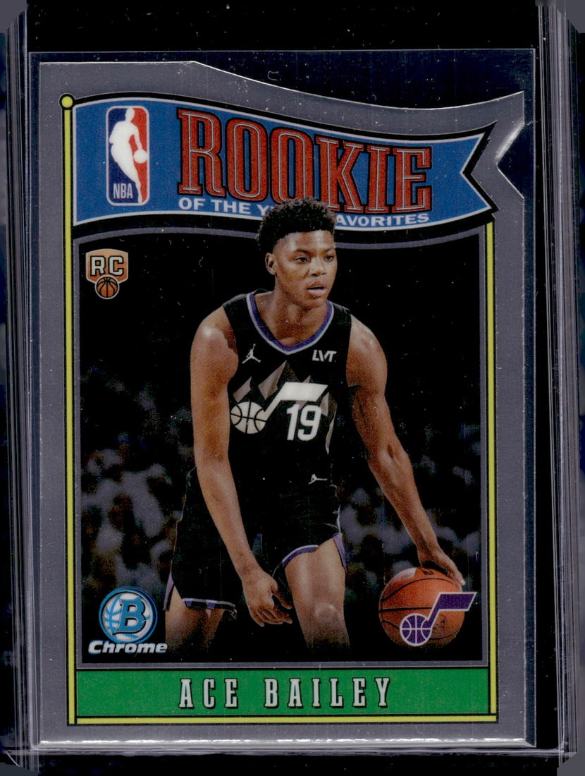 Ace Bailey Rookie Card Die Cut 2025-26 Bowman Chrome #RY-5 Utah Jazz: Bowman Chrome Basketball NBA Trading & Sports Cards, Sports Cards for Sale Near Me, Chrome, Refractor, SP, SSP, Valuable Auction Memorabilia Lots Sold On Line, NBA Championship & Hall of Fame Player C