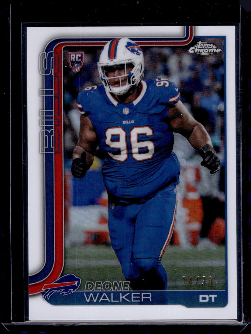 Deone Walker Rookie Card White Refractor /30 2025 Topps Chrome #360 Buffalo Bills: Topps Chrome Football NFL Trading Sports Cards, Sports Cards for Sale Near Me, Super Bowl & Hall of Fame Player Cards, Resurgence, Composite, SP, SSP, Valuable Auction Memorabilia Lots For Sale On Lin