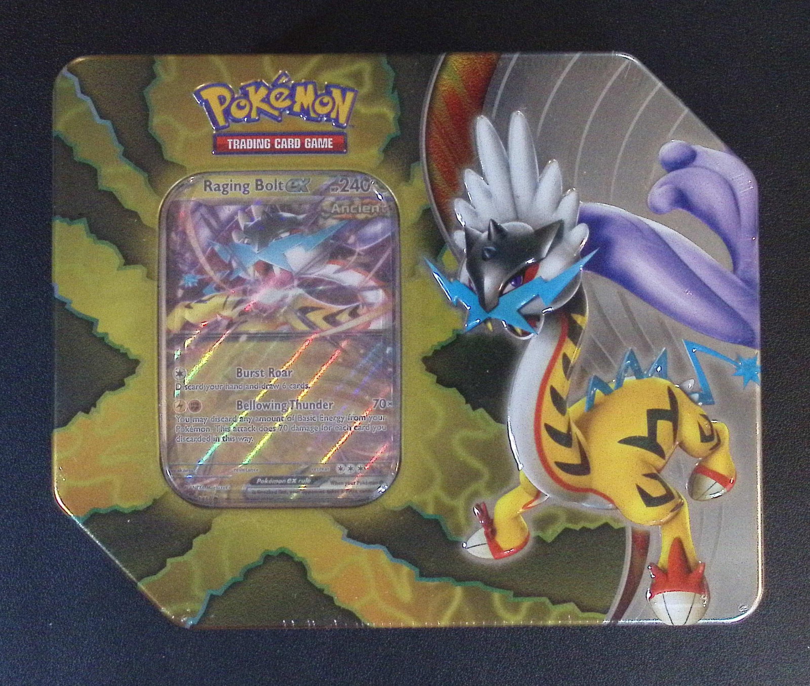 Pokemon Paradox Destinies Tin: 5 Booster Packs, 1 Foil Promo Card, & 1 Pokemon TCG Live Card (1 of 2)