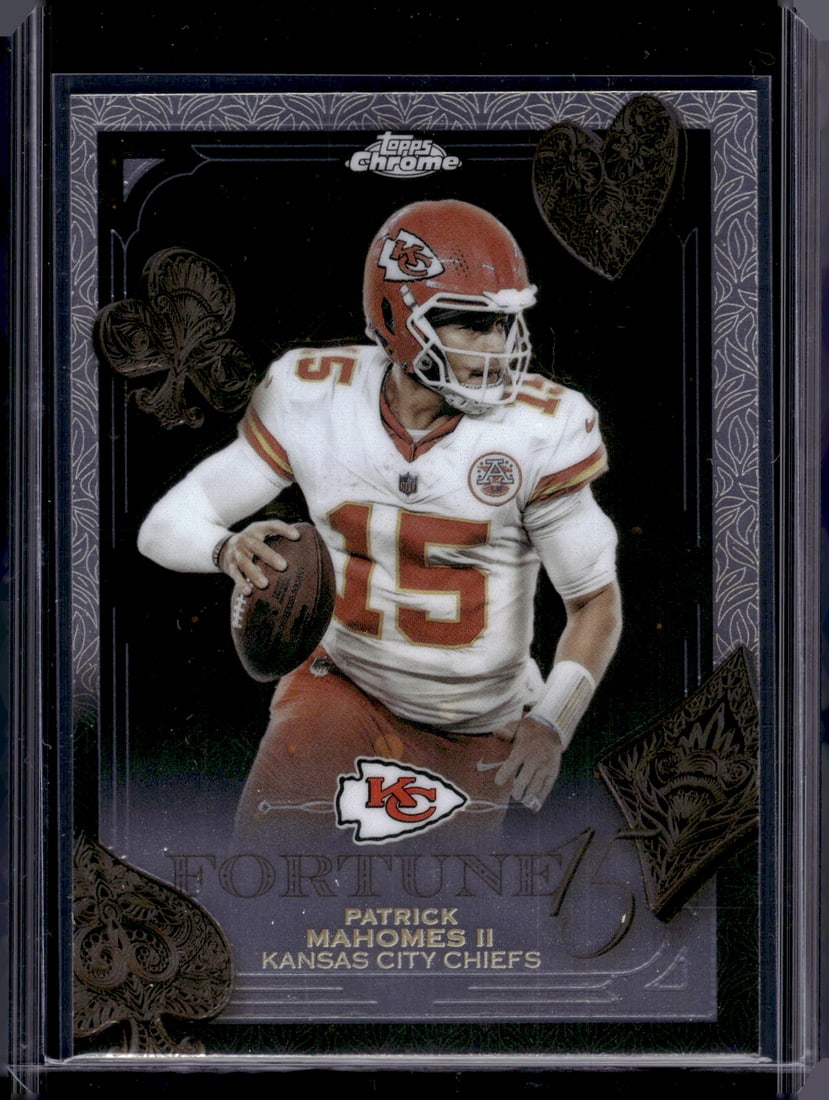 Patrick Mahomes Fortune 15 2025 Topps Chrome #F15-6 Kansas City Chiefs (1 of 2)