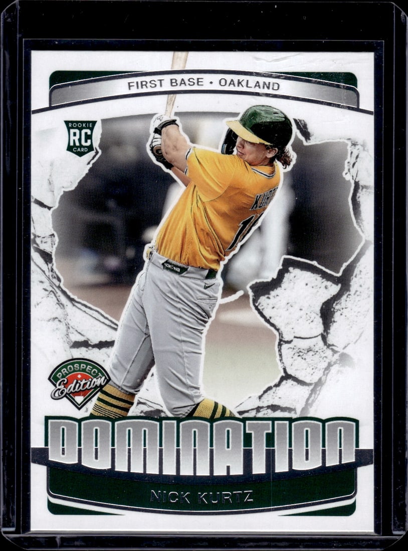 Nick Kurtz Rookie Card Domination 2025 Panini Prospect Edition #19 Oakland Athletics: Panini Baseball MLB Trading & Sports Cards, Sports Cards for Sale Near Me, Prizm, Mosaic, Select, SP, SSP, Auction Memorabilia Lots for Sale On Line, World Series & Hall of Fame Players