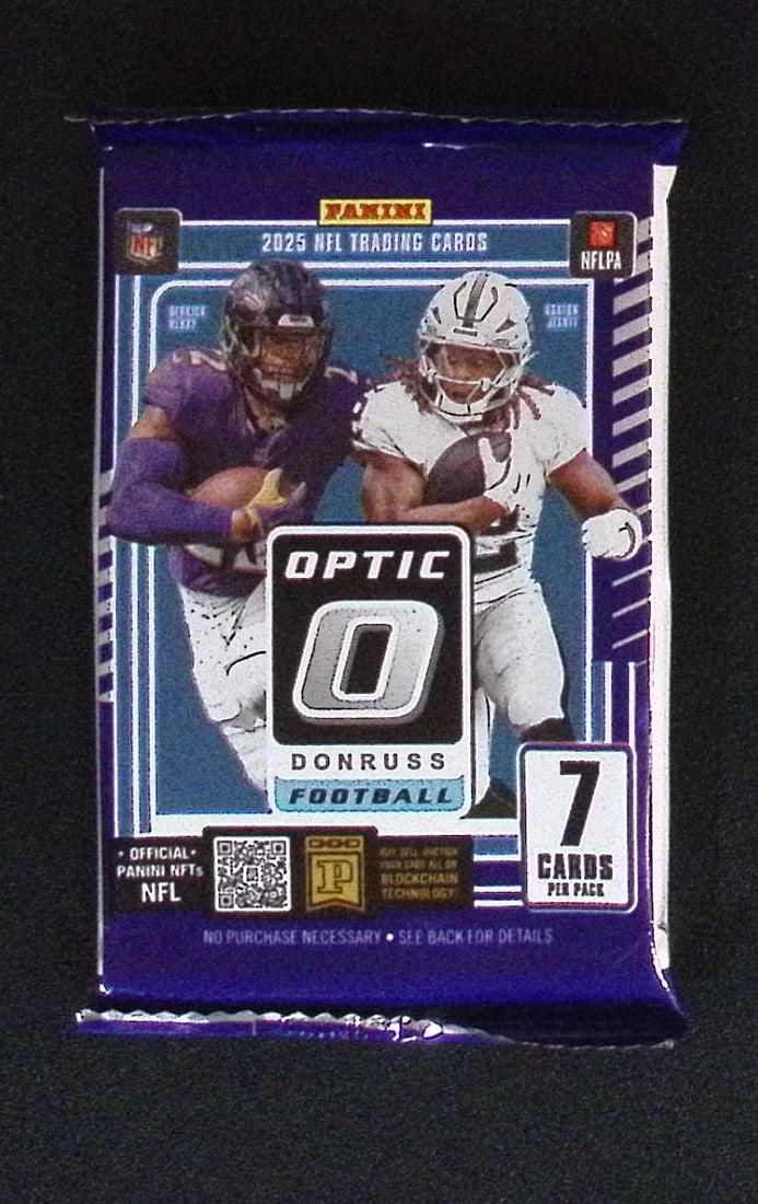 2025 Donruss Optic Football Card MEGA BOX PACK- Jaxson Dart, Tyler Shough Rookie Cards: Donruss Optic Football NFL Trading & Sports Cards, Rookies In this set are Jaxson Dart, Tyler Shough, Cam Skattebo, Emeka Egbuka, Cam Ward, Uptown SP, Rated Rookie, Downtown SSP Cards, Sports Cards fo