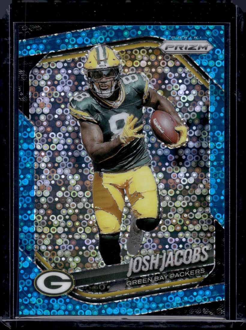 Josh Jacobs Blue No Huddle Prizm /125 2025 Panini Prizm #188 Green Bay Packers: Panini Select, Prizm, Mosaic, Contenders, Zenith, Phoenix, Illusions, Absolute, Rookie NFL Sports Trading Cards, SP, SSP, Cards, Football Cards for Sale Near Me, Superbowl & Hall of Fame Player Cards,