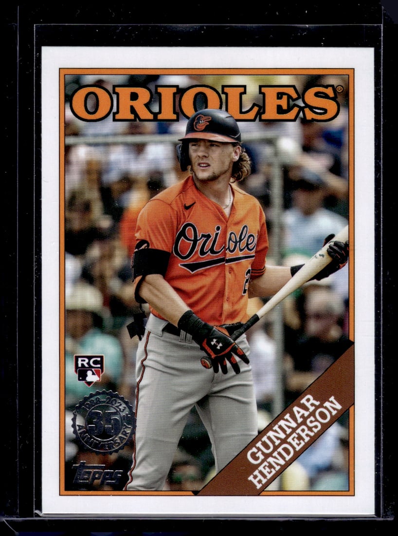 Gunnar Henderson Rookie Card 35th Anniversary 2023 Topps #88US-9 Baltimore Orioles: Topps Baseball MLB Trading & Sports Cards, Sports Cards for Sale Near Me, World Series & Hall of Fame Players Memorabilia, Refractors, X-Fractors, Numbered, SP, SSP, Valuable Auction Memorabilia Lots 