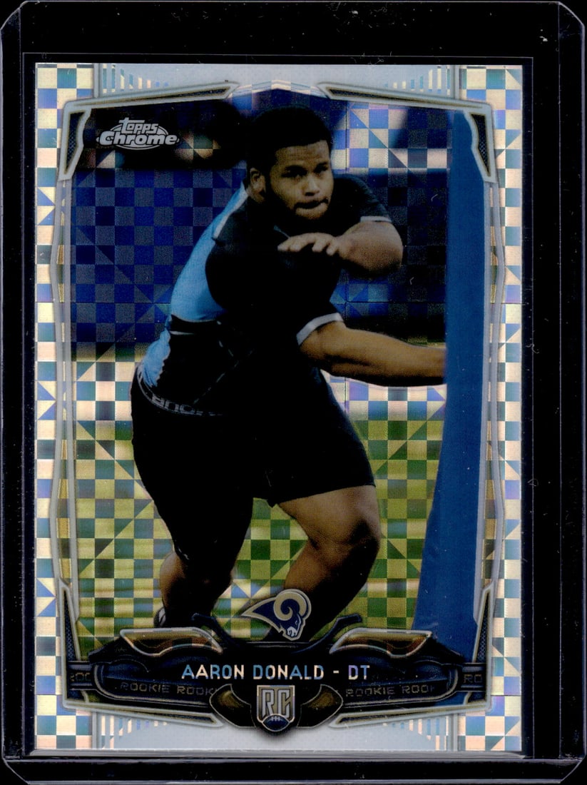 Aaron Donald Rookie Card Xfractor 2014 Topps Chrome #175 Los Angeles Rams: Topps Chrome Football NFL Trading Sports Cards, Sports Cards for Sale Near Me, Super Bowl & Hall of Fame Player Cards, Resurgence, Composite, SP, SSP, Valuable Auction Memorabilia Lots For Sale On Lin