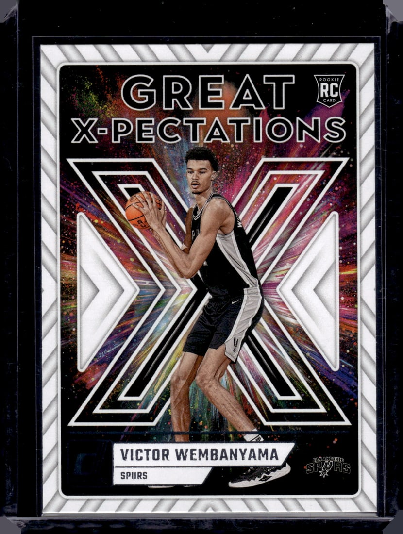 Victor Wembanyama Rookie Card Great X-Pectations 2023-24 Donruss #10 Spurs: Panini Select, Prizm, Mosaic, Contenders, Revolution, Phoenix, NBA Hoops, Rookie NFL Sports Trading Cards, Silver, SP, SSP, Wave Prizms, Numbered Cards, Basketball sports Cards for Sale Near Me, NBA C